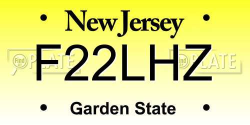 F22LHZ New Jersey License Plate