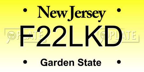 F22LKD New Jersey License Plate