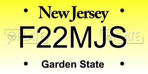 F22MJS New Jersey License Plate
