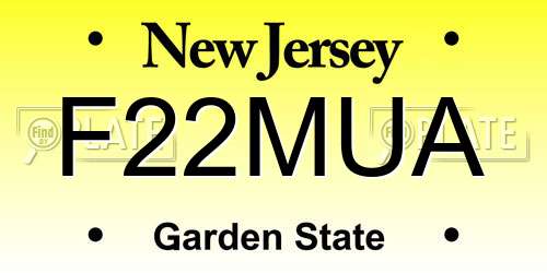 F22MUA New Jersey License Plate