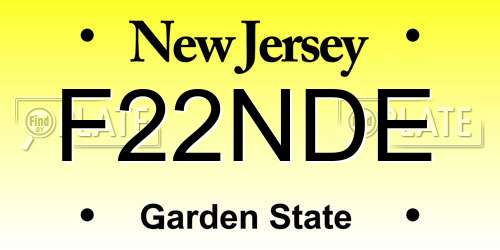 F22NDE New Jersey License Plate