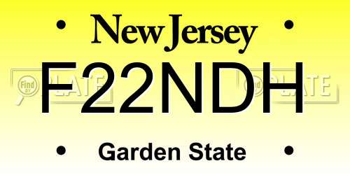 F22NDH New Jersey License Plate
