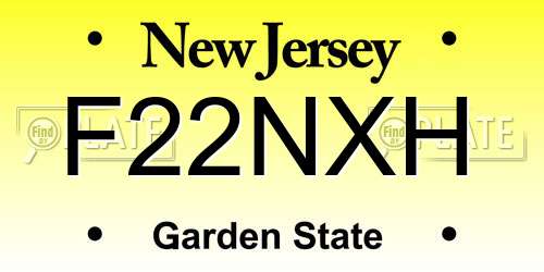 F22NXH New Jersey License Plate