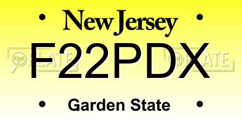 F22PDX New Jersey License Plate