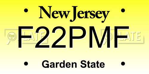 F22PMF New Jersey License Plate