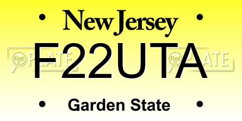 F22UTA New Jersey License Plate