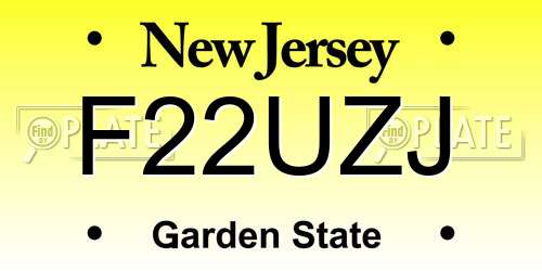 F22UZJ New Jersey License Plate