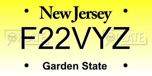 F22VYZ New Jersey License Plate