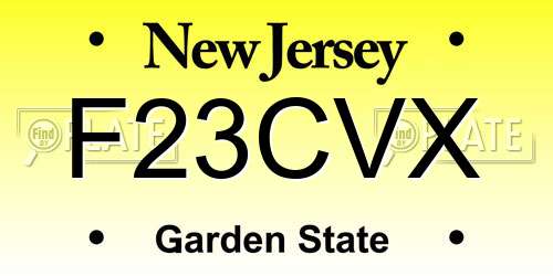 F23CVX New Jersey License Plate