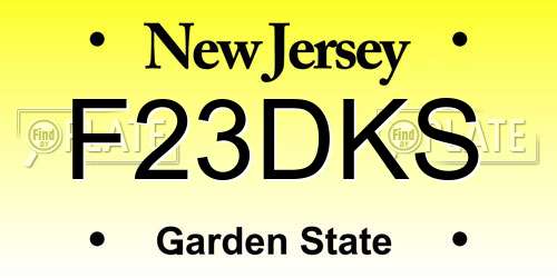 F23DKS New Jersey License Plate