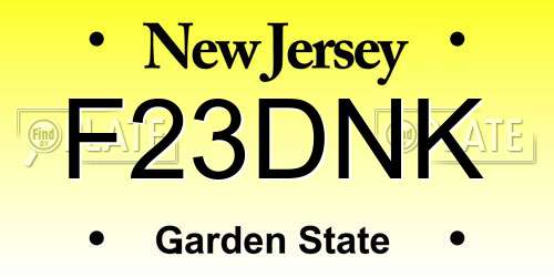 F23DNK New Jersey License Plate