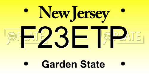 F23ETP New Jersey License Plate