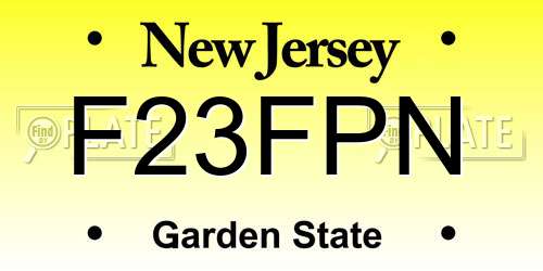 F23FPN New Jersey License Plate