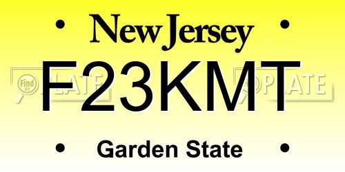 F23KMT New Jersey License Plate