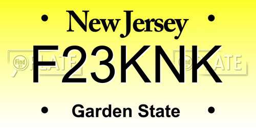 F23KNK New Jersey License Plate
