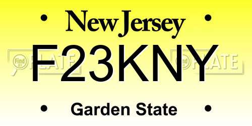 F23KNY New Jersey License Plate