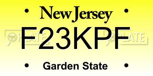 F23KPF New Jersey License Plate