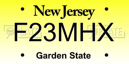 F23MHX New Jersey License Plate