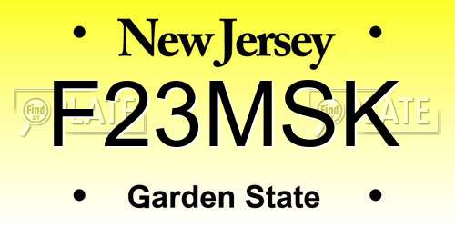 F23MSK New Jersey License Plate