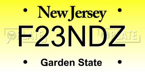 F23NDZ New Jersey License Plate