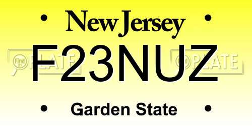 F23NUZ New Jersey License Plate