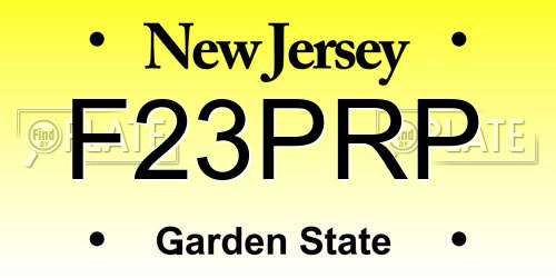 F23PRP New Jersey License Plate