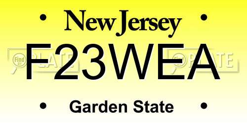 F23WEA New Jersey License Plate