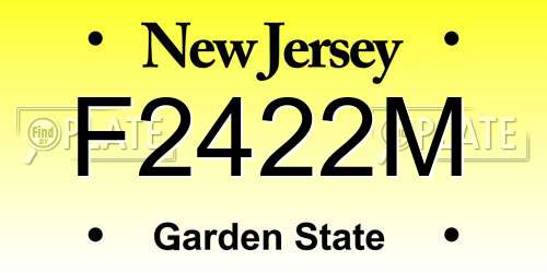 F2422M New Jersey License Plate