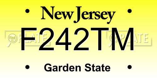 F242TM New Jersey License Plate