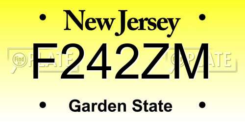 F242ZM New Jersey License Plate