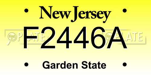 F2446A New Jersey License Plate