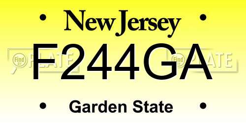 F244GA New Jersey License Plate
