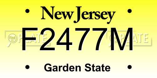 F2477M New Jersey License Plate