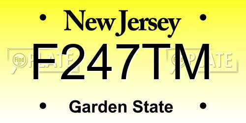 F247TM New Jersey License Plate