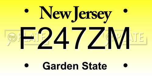 F247ZM New Jersey License Plate