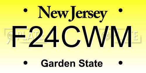 F24CWM New Jersey License Plate