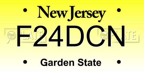 F24DCN New Jersey License Plate