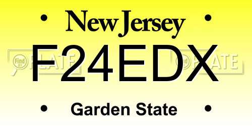 F24EDX New Jersey License Plate