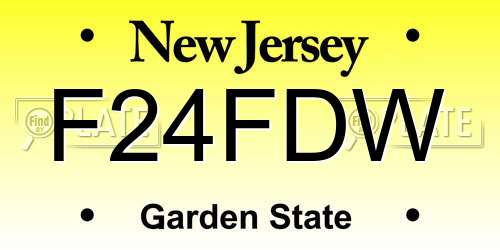 F24FDW New Jersey License Plate