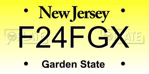 F24FGX New Jersey License Plate