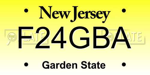 F24GBA New Jersey License Plate