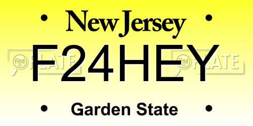 F24HEY New Jersey License Plate