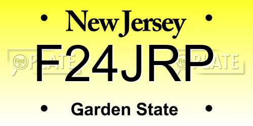 F24JRP New Jersey License Plate