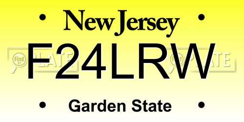 F24LRW New Jersey License Plate