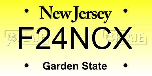 F24NCX New Jersey License Plate