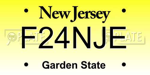 F24NJE New Jersey License Plate