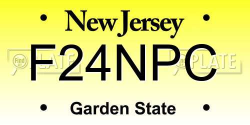 F24NPC New Jersey License Plate
