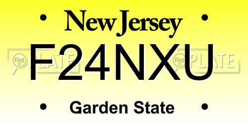 F24NXU New Jersey License Plate