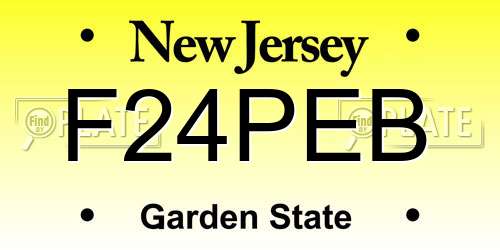F24PEB New Jersey License Plate
