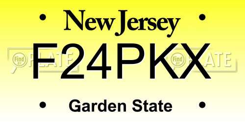 F24PKX New Jersey License Plate